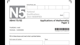 Nat 5 Apps 2023 CALCULATOR Past Paper walkthrough