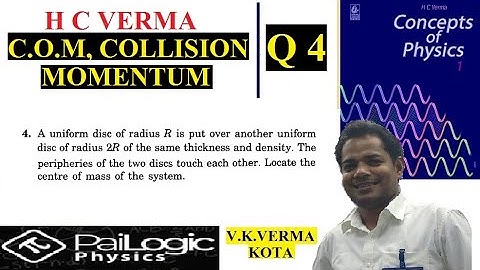 H C VERMA | C.O.M MOMENTUM COLLISION | CHAPTER 9 Q 4.A uniform disc of radius R is put over another