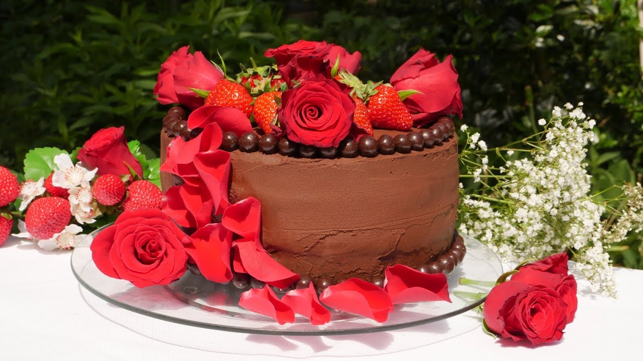 Erdbeertorte mit Rosen | Erdbeer Rosen Torte