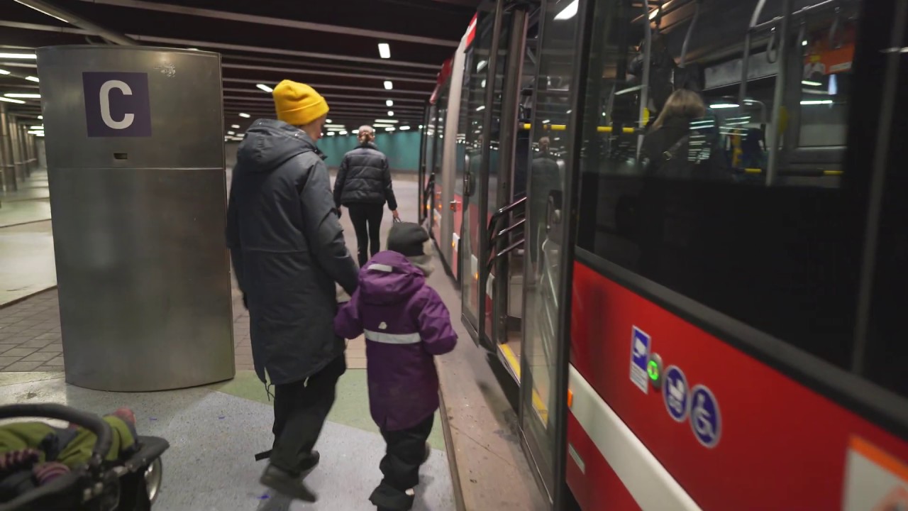 Sweden, Stockholm, bus 147 ride from LILJEHOLMEN to HÖKMOSSEN