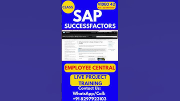 SAP SuccessFactors EC Training Online Tutorial Class 42 21st Nov 2025 #sapsuccessfactorstraining