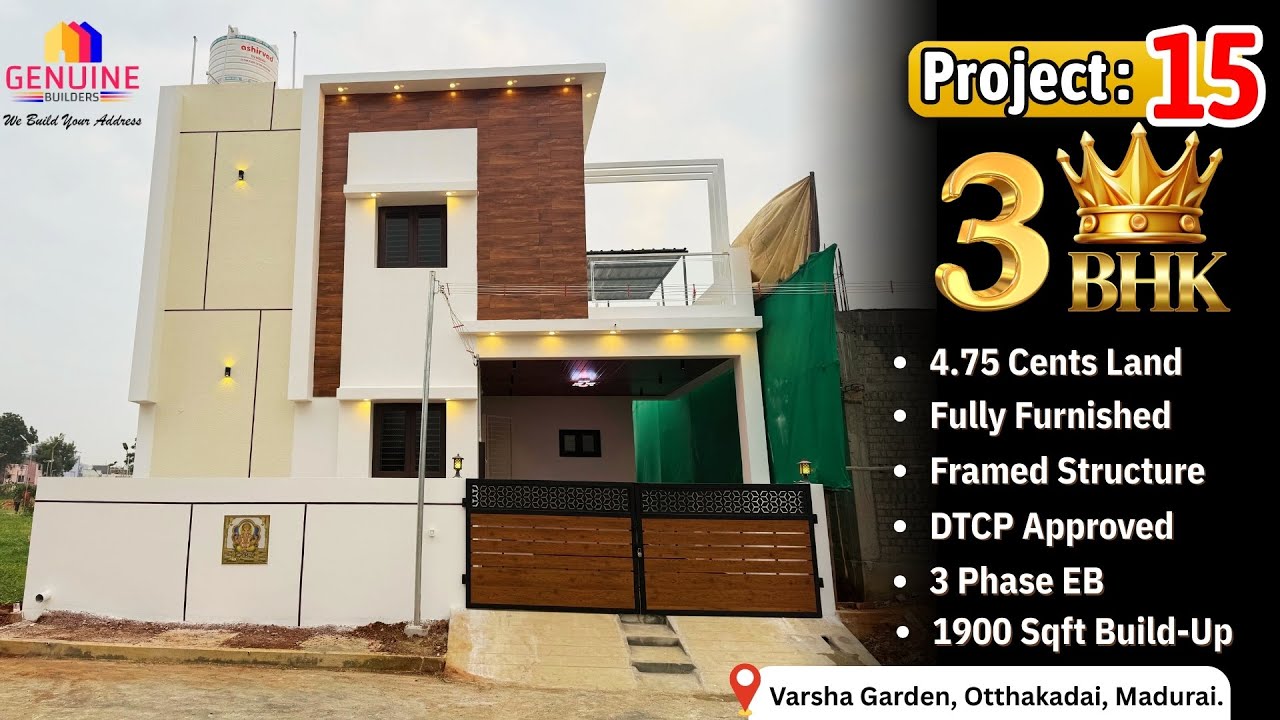 New 3BHK House in Othakadai Madurai | Genuine Builders Mob:98409 59199 / 63812 14996