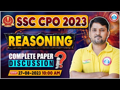 SSC CPO 2023, CPO Reasoning Complete Paper Discussion, Reasoning For CPO | SSC CPO Reasoning PYQs