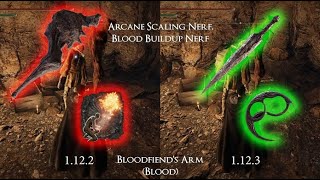 Elden Ring Nerfs: Rolling Sparks, Bloodfiends Arm Comparison
