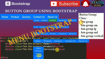 Button group in bootstrap || menu using bootstrap || bootstrap 4 tutorial