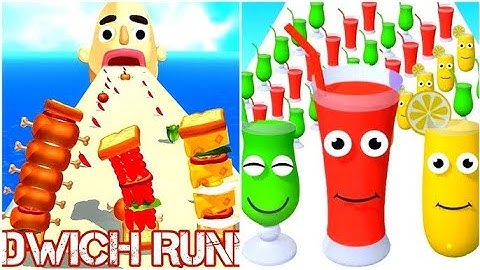 Sandwich Run 3D Vs Juice Run 3D All Levels Game MobileWalkthrough iOS, Android Gameplay Update