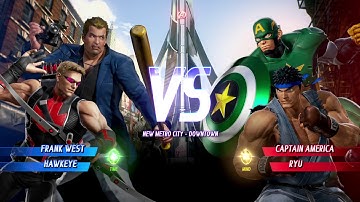 MARVEL VS. CAPCOM: INFINITE - Frank West & Hawkeye VS Captain America & Ryu