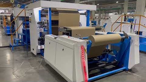 A400 Square Bottom Paper Bag Making Machine with Twisted Handle with inline 2color Flexo Printing
