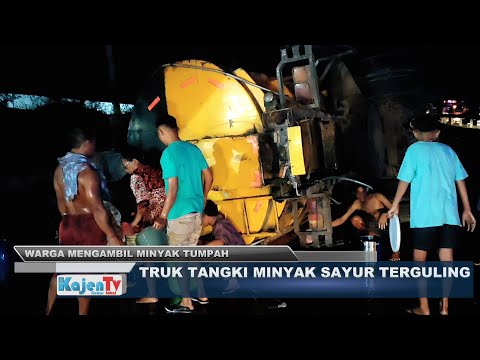 Truk Tangki Minyak Sayur Terguling