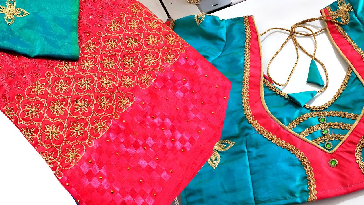 patch work blouse cutting and stitching
