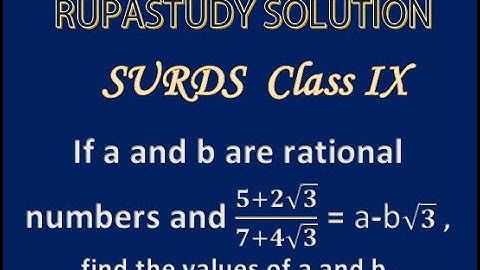 Solved problem in Surds|Surds| Irrational Number|Surds Class 9| M L Aggarwal by RUPASTUDY SOLUTION
