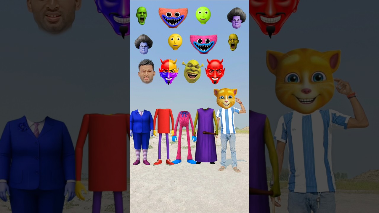 Scary Teacher 3D, Dancing Baldi, Dancing Grenny and Huggy Wuggy & Me Correct Head Matching #shorts