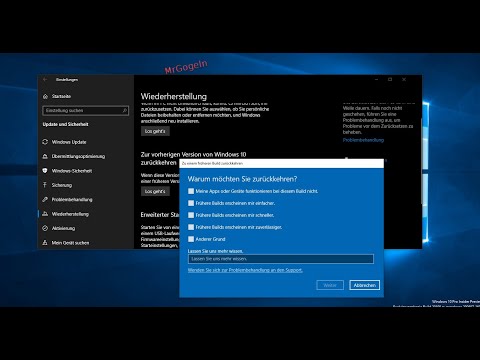Video: Wie kann ich eine frühere Version von Windows 10 wiederherstellen?