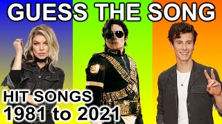 Guess The Song From 1981 to 2021 | Hit songs MUSIC QUIZ