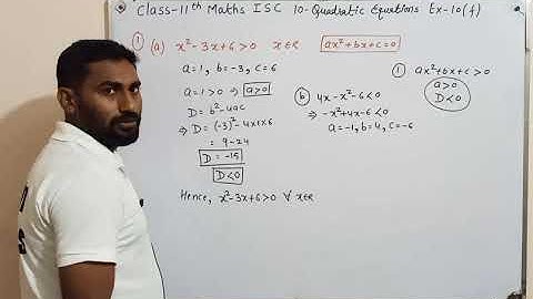 Quadratic Equations Class 11 Maths | Chapter 10 | Ex-10(F) Introduction and Q1 to Q5