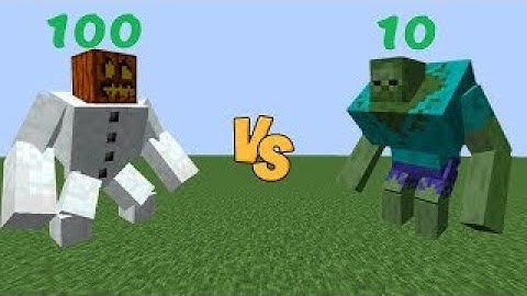 10 Mutant Zombies Vs 100 Mutant Snow Golems   Minecraft mob battle   Minecraft arena