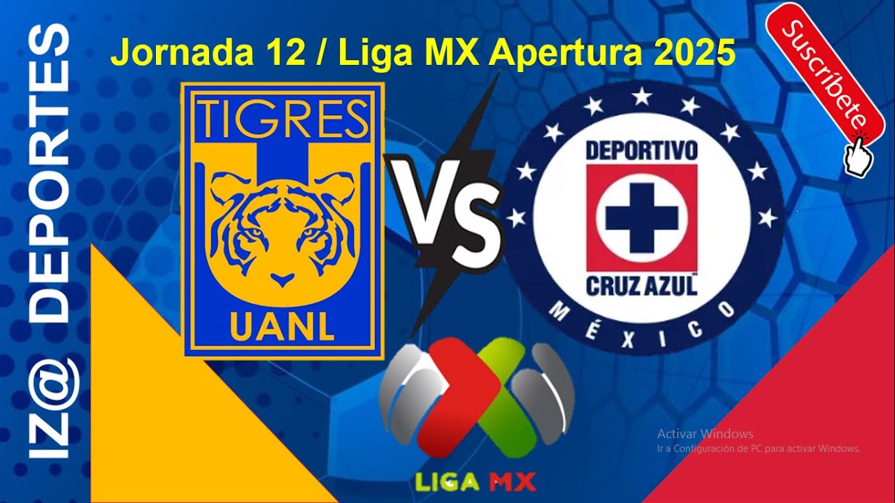 Tigres UANL VS FC Cruz Azul Jornada 12 Liga MX Apertura 2025 Narración ...