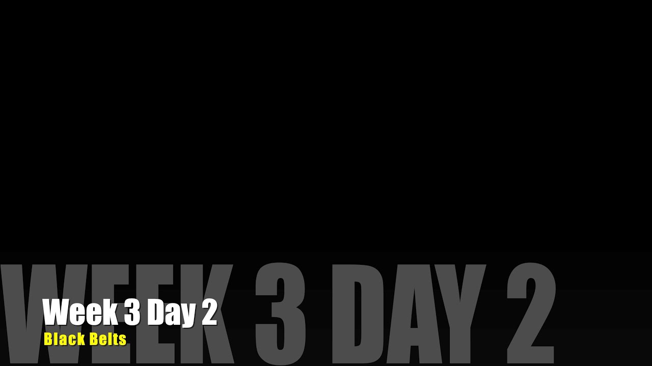 Black Belt Week 3 Day 2 - YouTube