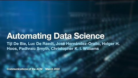 March 2022 CACM: Automating Data Science