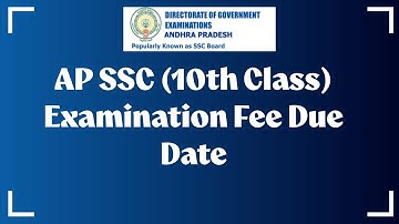 AP SSC (10th Class) Examination Fee Due Date