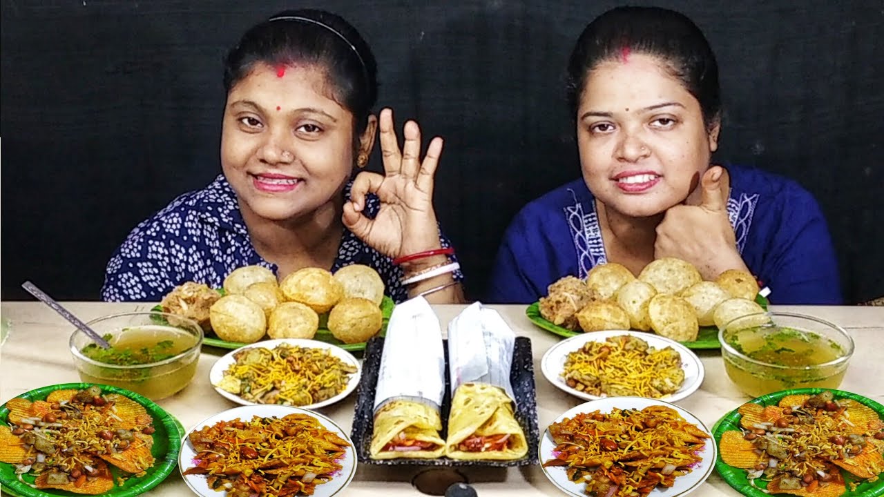 BENGALI CHAAT VS STREET FOOD EATING CHALLENGE / EGG ROLL PANIPURI  CHALLENGE / food family & more