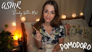 ASMR | Study with Me! • Pomodoro Technique (Rain, Unintelligible Whispers, Book Sounds, Writing)