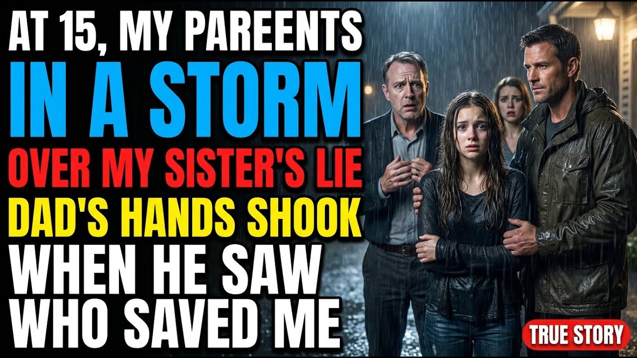 At 15, My Parents Left Me In A Storm Over My Sister's Lie—Dad's Hands Shook When He Saw Who Saved Me