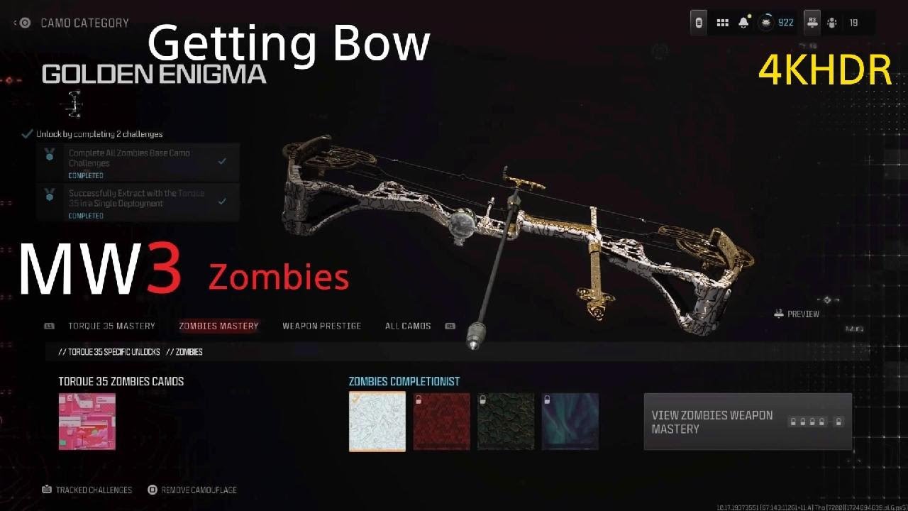 Call of Duty MW3 Zombies | Golden Enigma Compound Bow | Full first ...