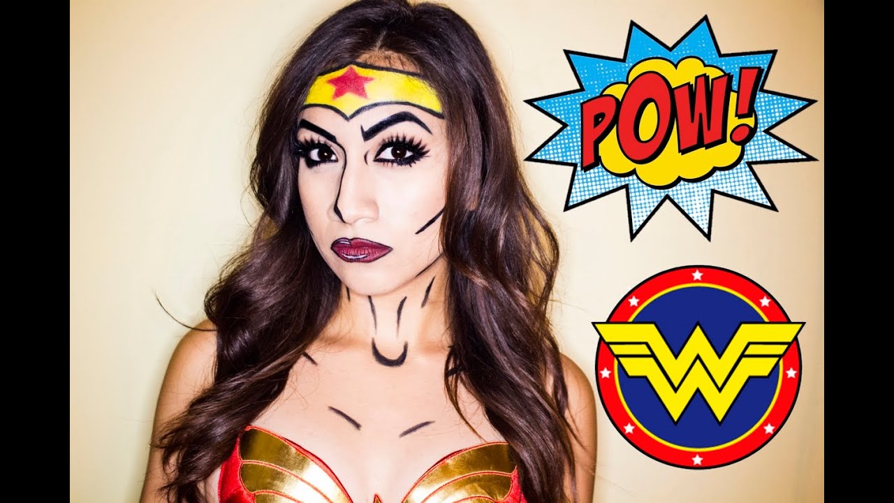 wonder woman pop art makeup tutorial youtube