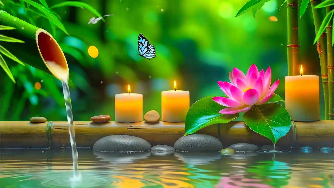 Relaxing Piano Sleep with Flowing Bamboo Water 🌿 Calming Nature Sounds for Meditation and Deep Rest