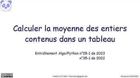 🔎 Exercice corrigé Python - Calculer la moyenne des entiers contenu dans un tableau