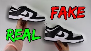 REAL VS FAKE! NIKE DUNK BLACK/WHITE (PANDA) COMPARISON!