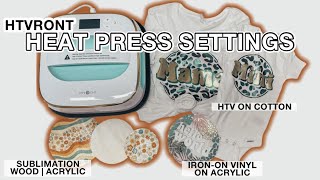HTVRONT HEAT PRESS settings | FOR BEGINERS
