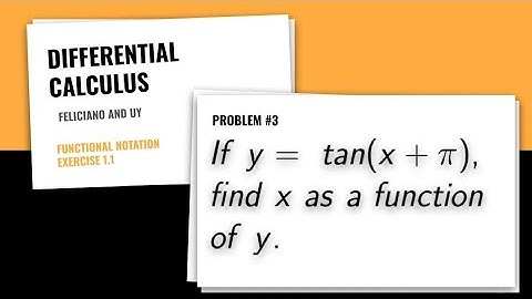 Functional Notation|Differential Calculus| Problem#3