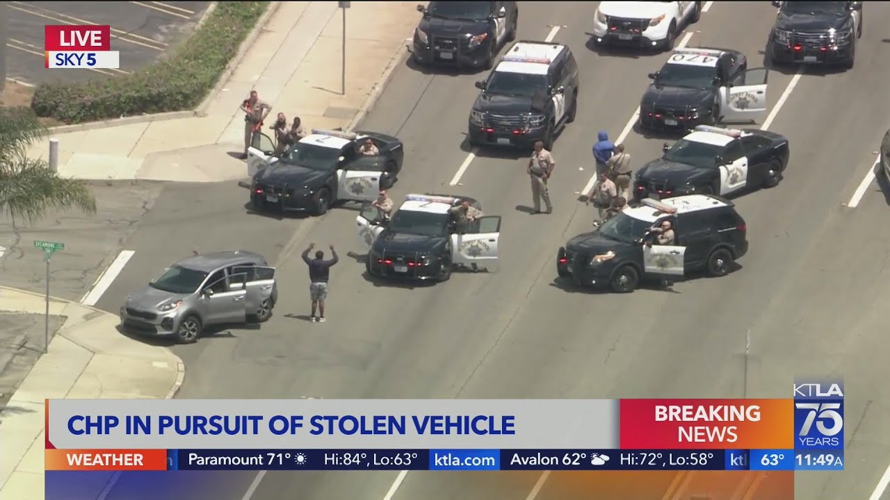 3 in custody after stolen vehicle pursuit - YouTube