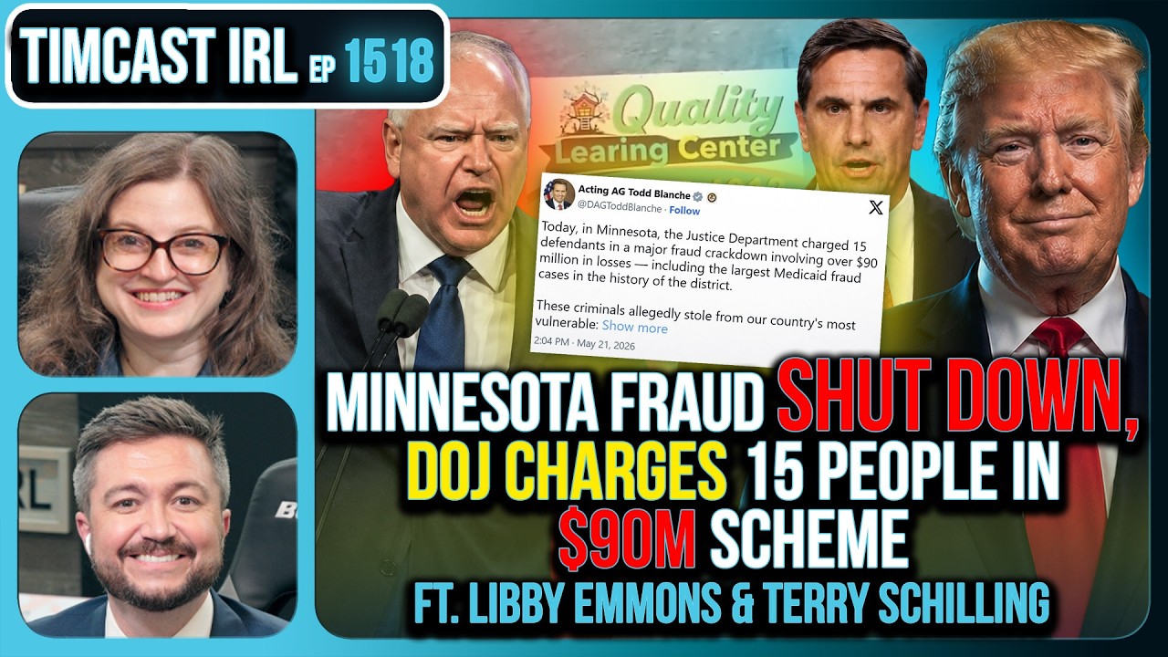 Minnesota Fraud SHUT DOWN, DOJ CHARGES 15 People In $90M Scheme Timcast IRL - YouTube