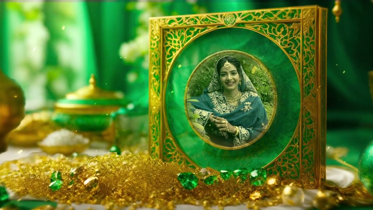 Muslim Trendy 3D Arabic Photo Frame Theme Invitation P5001327