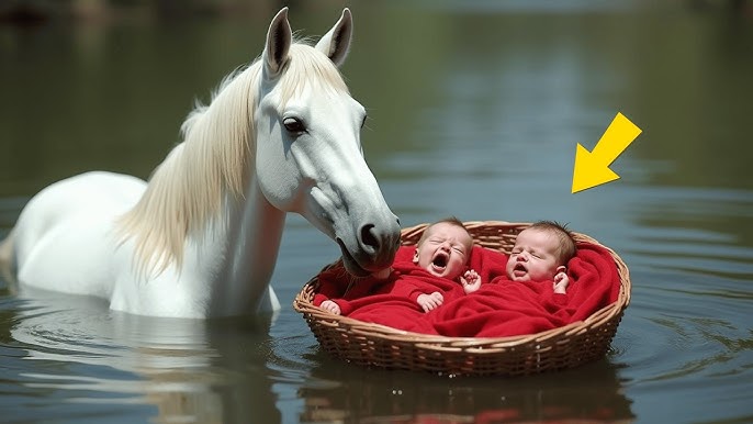 HOMBRE RICO LANZA A SUS GEMELOS RECIÉN NACIDOS AL RÍO… PERO LO QUE HACE EL CABALLO IMPACTA - YouTube