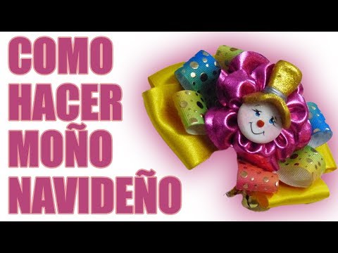 lazos-de-navidad-con-liston-y-tela-brillante-paso-a-paso-,-christmas-hair-bow