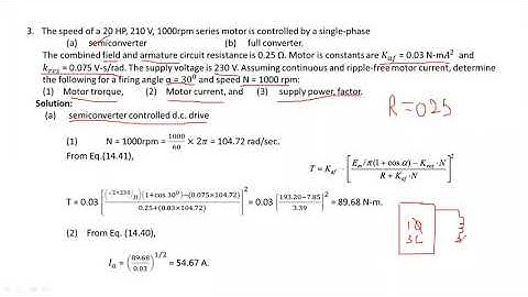 Problems on Single phase converters Fed DC Motor Drives - Part - 4