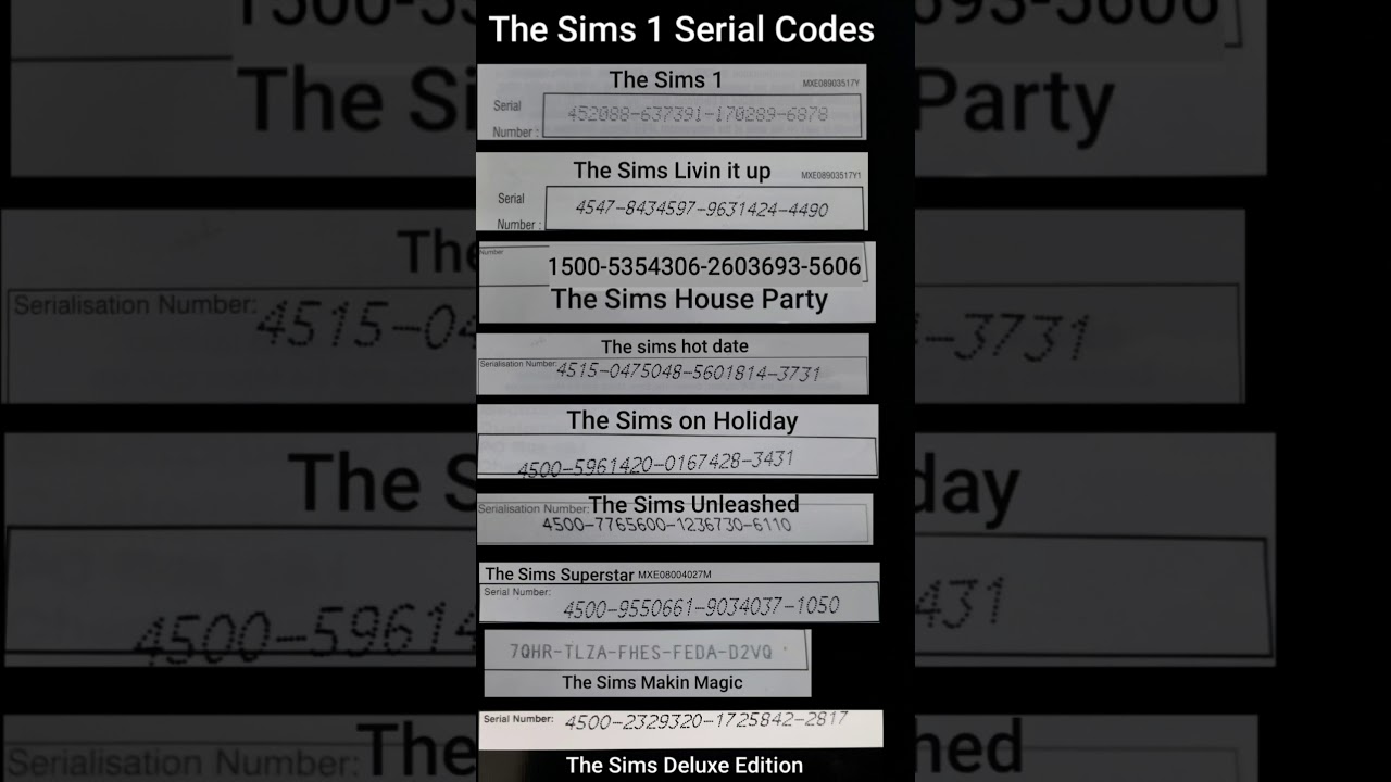 the sims 1 serial code