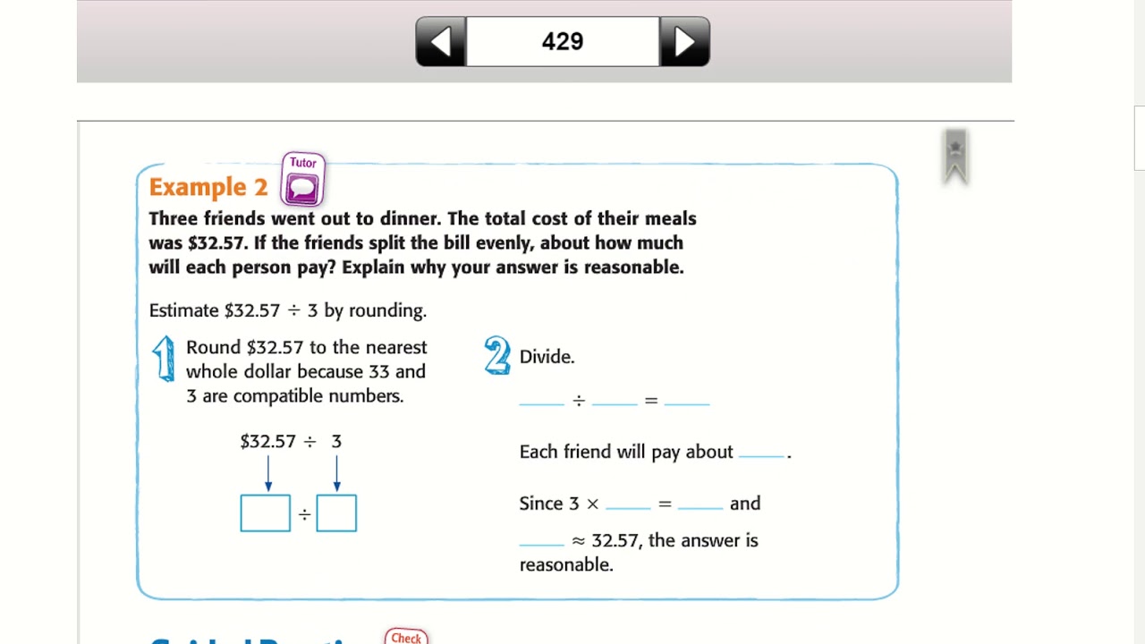 my homework lesson 9 estimate quotients