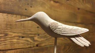 Wood Carving of a Hummingbird