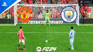 FC 24 | Ronaldo vs Messi | Manchester United vs Manchester City | Penalty Shootout - PS5 Gameplay