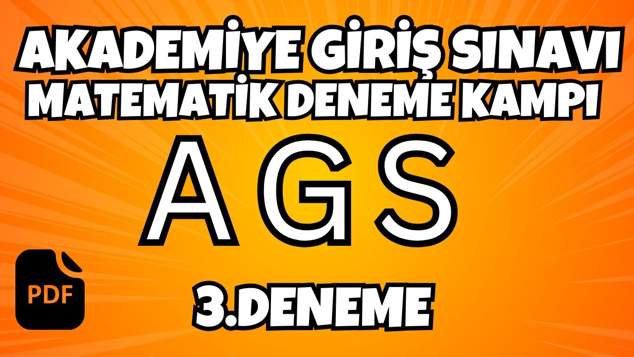 AGS MATEMATİK DENEME KAMPI | 3. DENEME #ags
