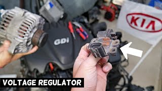 KIA OPTIMA ALTERNATOR NOT CHARGING OR OVERCHAGING, VOLTAGE REGULATOR REPLACEMENT