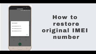 How to restore original IMEI number