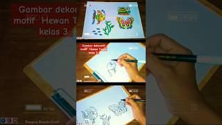 Gambar dekoratif motif  Hewan Tugas kelas 3 tema 1 | gambar dekoratif motif hewan #tugassekolah #diy