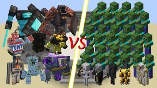 Golemania Army vs 100 Mob Army! Minecraft random mob battle!