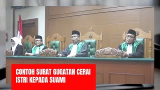 Contoh Surat Gugatan Cerai Istri Kepada Suami